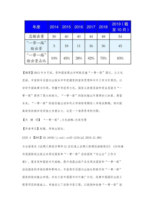 一带一路版权输出长效发展模式探究.docx