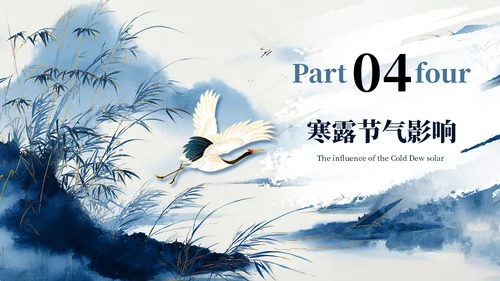 蓝色二十四节气之寒露PPT模板