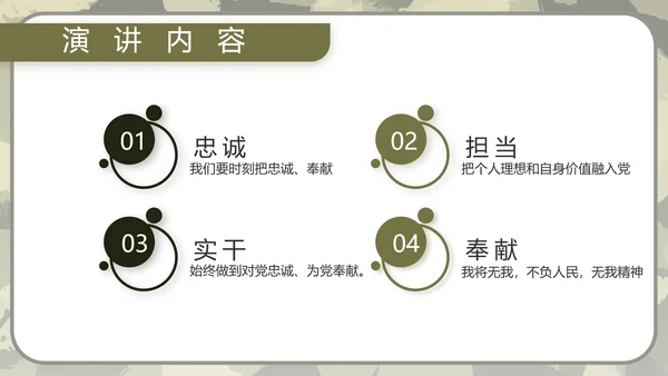 迷彩风军事部队演讲PPT