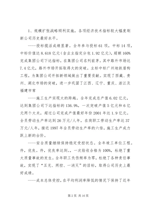 在XX公司二届一次职代会上的报告 (4).docx