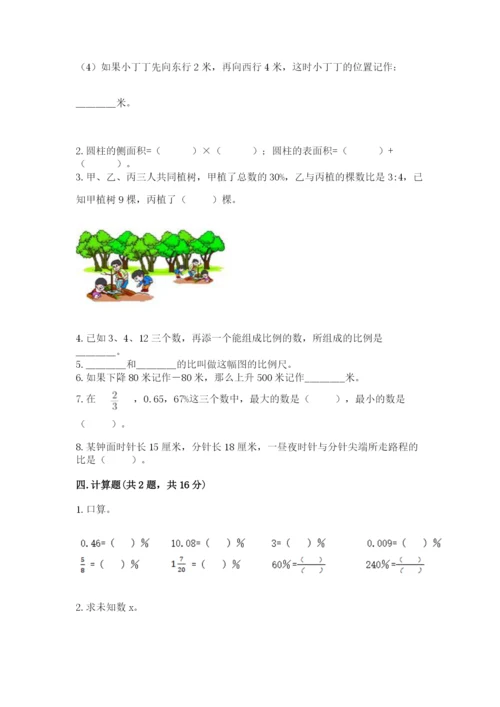 西丰县六年级下册数学期末测试卷带答案.docx