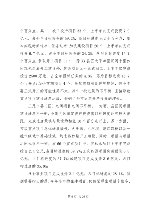 全市重点项目督查工作情况.docx