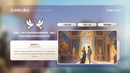 紫色520主题活动策划PPT模板