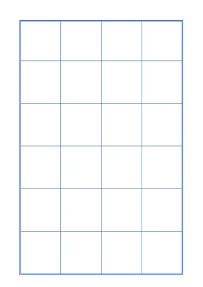 蓝色口字格书法字站稿纸4X6