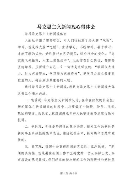 马克思主义新闻观心得体会 (2).docx