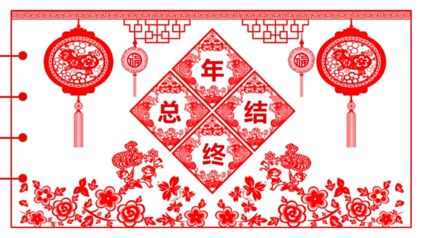 剪纸猪年2019新年元旦年终总结PPT
