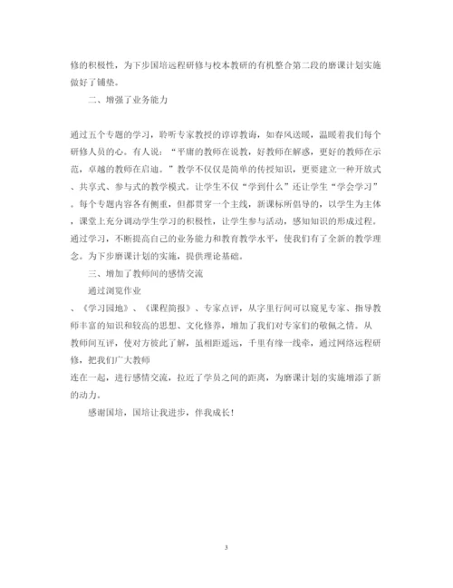 精编国培学习心得体会范文.docx