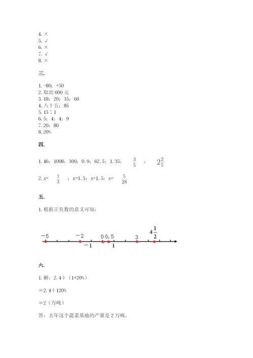 小学毕业班数学检测卷含答案【新】.docx