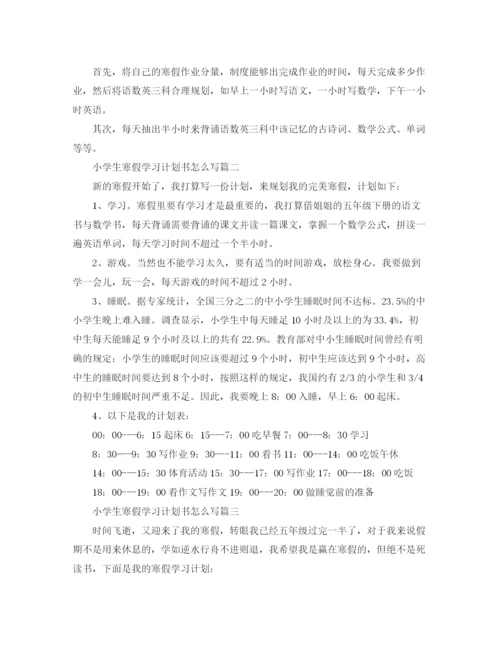 精编之小学生寒假学习计划书怎么写.docx
