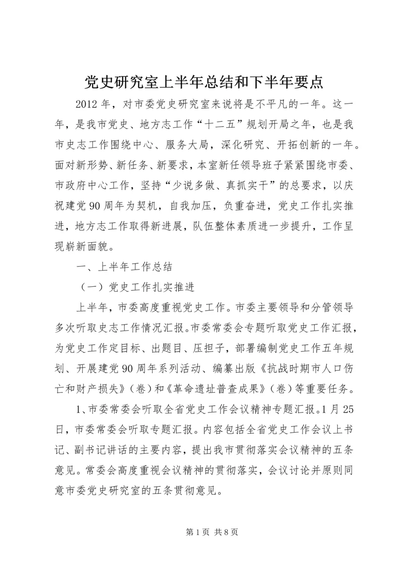 党史研究室上半年总结和下半年要点.docx