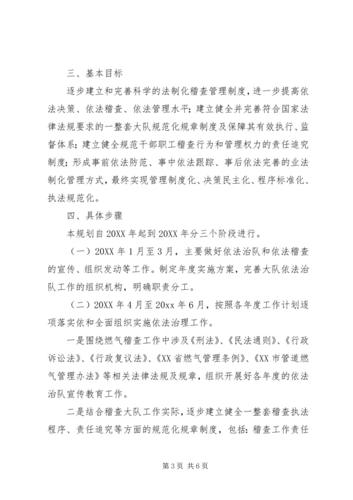 燃气稽查大队依法治队工作计划.docx