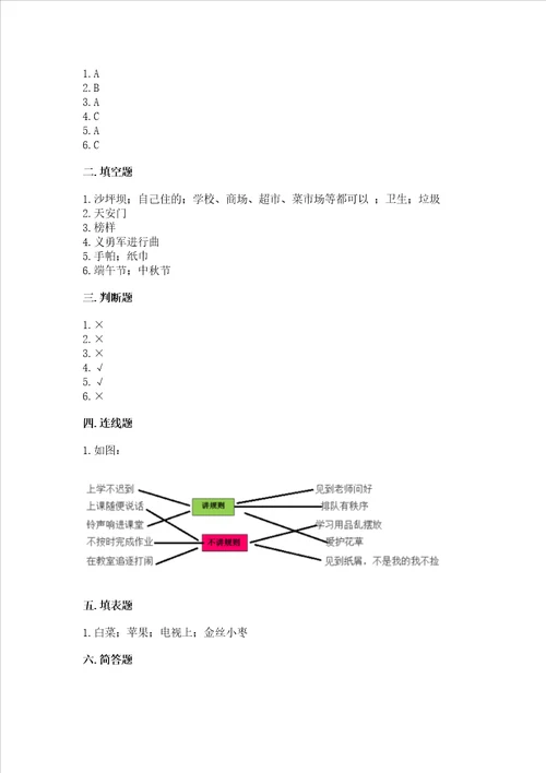 2022小学二年级上册道德与法治期末测试卷含完整答案各地真题