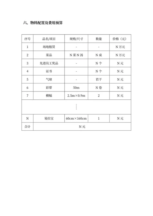年度表彰大会活动策划word模板