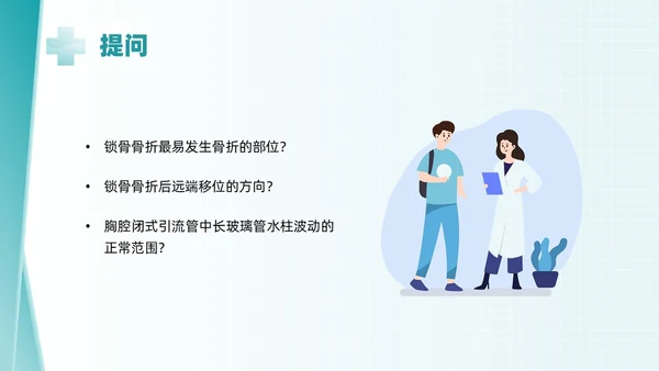 绿色简约锁骨骨折护理查房PPT课件