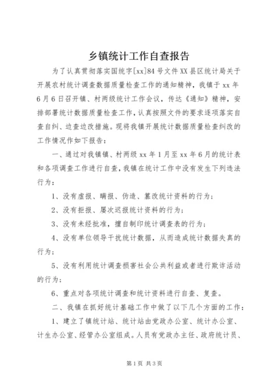 乡镇统计工作自查报告.docx