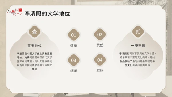 黄色中国风李清照宋代词坛的女性诗人PPT模板
