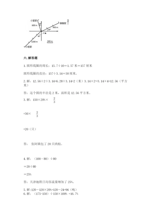 小学数学六年级上册期末卷带答案（模拟题）.docx