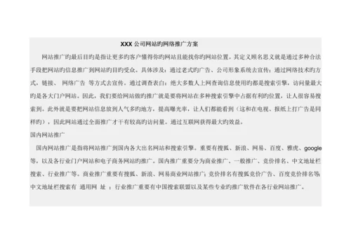 公司网站的网络推广专题方案.docx