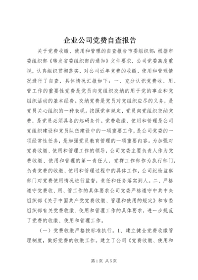 企业公司党费自查报告.docx