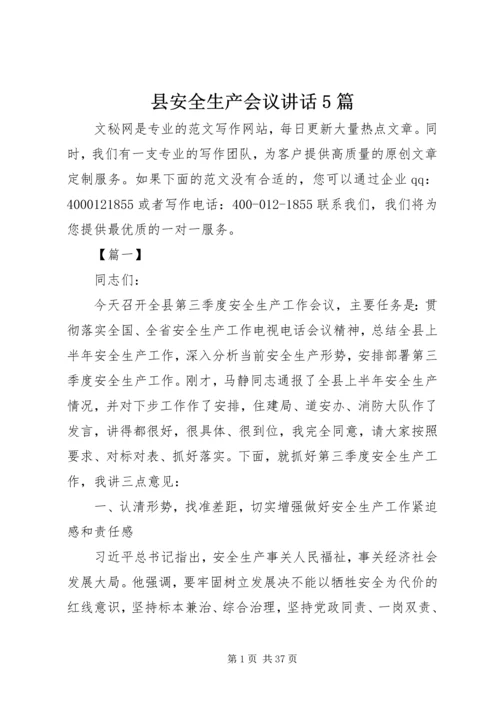 县安全生产会议讲话5篇.docx