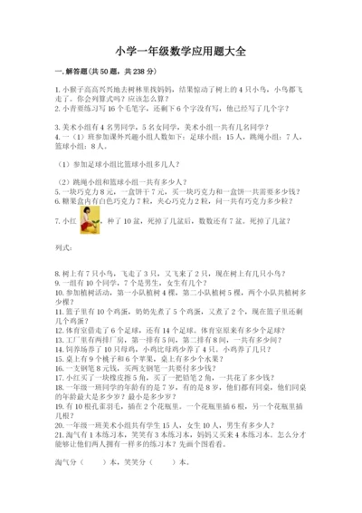 小学一年级数学应用题大全附答案【名师推荐】.docx