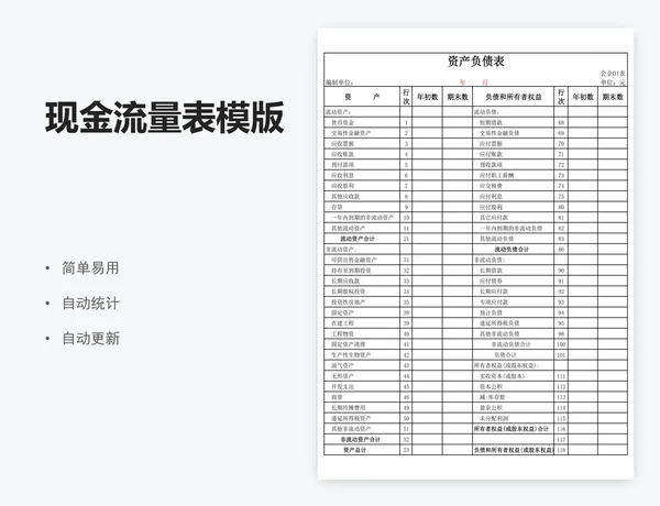 现金流量表模版