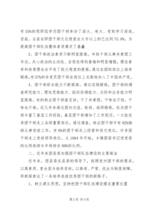 共青团干部队伍建设的调查与思考团县委解放思想调研文章 (3).docx