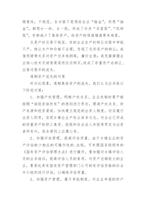 乡镇企业改制中资产流失的成因及对策论文.docx