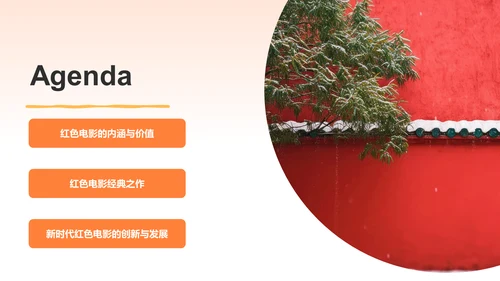 橙色渐变民族精神电影PPT模板