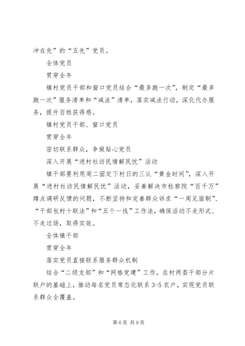 全镇“两学一做”学习教育工作任务清单.docx