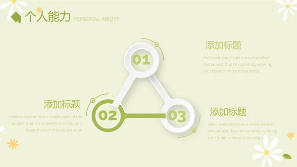 绿色小清新个人简历自我介绍动态PPT模板