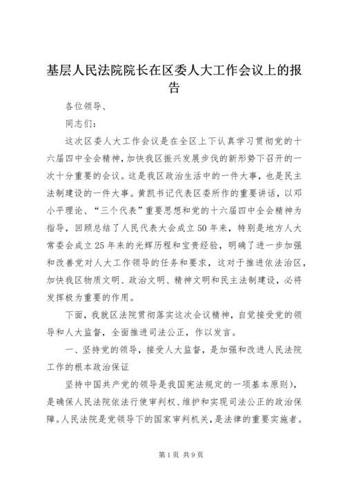 基层人民法院院长在区委人大工作会议上的报告.docx