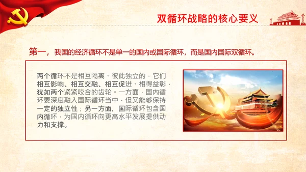 构新中国成立内国际双循环相互促进的新发展格局PPT