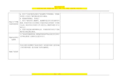 食品内审管理体系审核检查表.docx