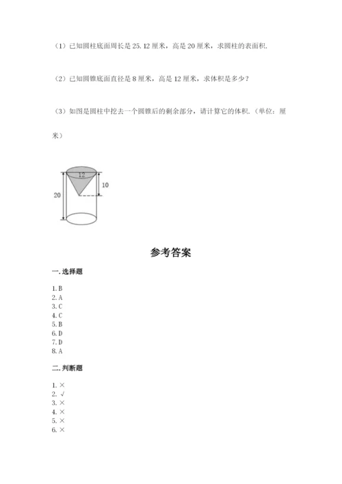 北京版小学六年级下册数学期末综合素养测试卷含完整答案【全优】.docx