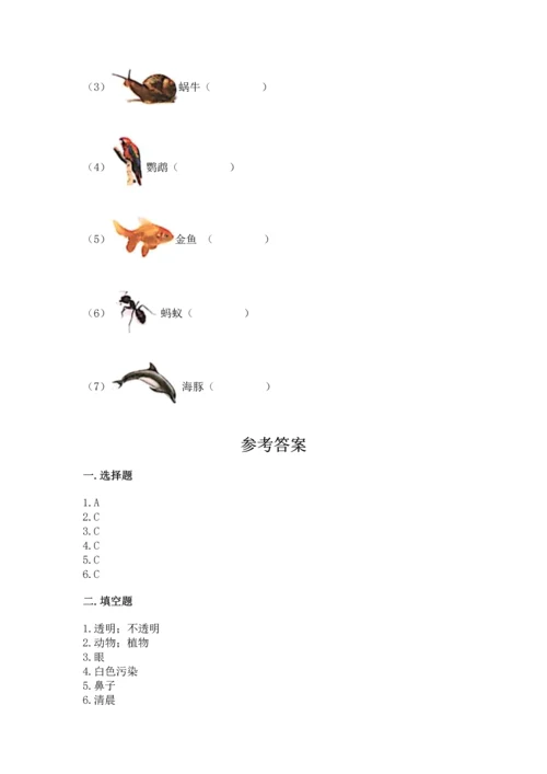 教科版科学二年级上册《期末测试卷》附答案【精练】.docx