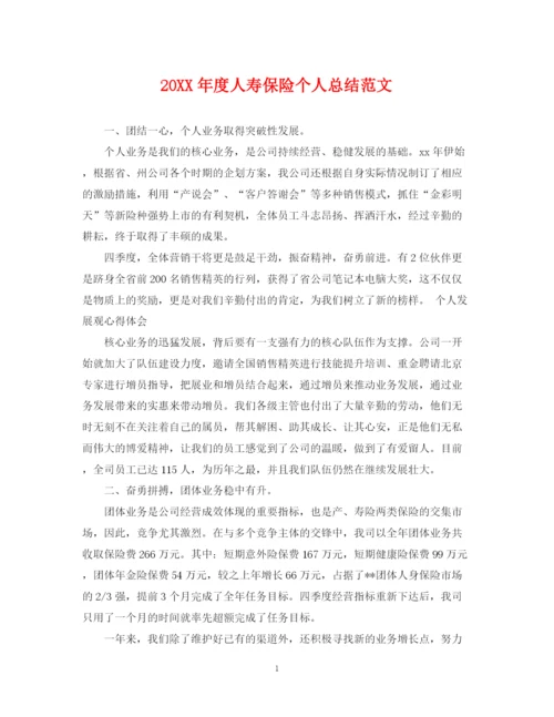 精编之度人寿保险个人总结范文.docx