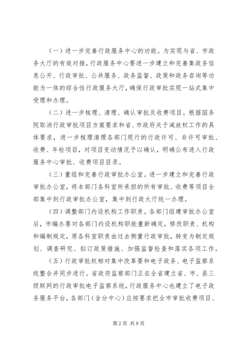 行政审批权改革工作的方案.docx