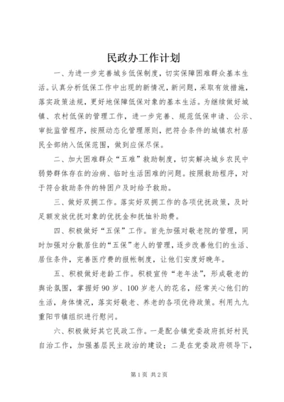 民政办工作计划 (5).docx