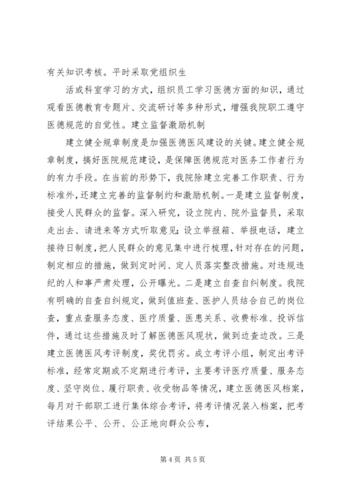 双桥镇卫生院关于开展医德医风专题教育活动的情况汇报 (5).docx