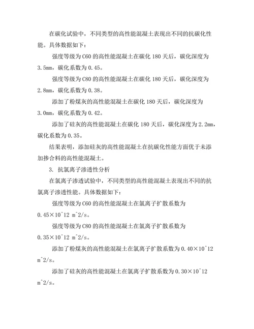 高性能混凝土在极端环境下的耐久性研究