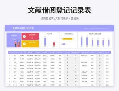 文献借阅登记记录表