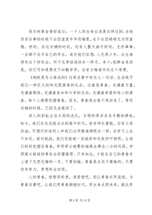 关于把握青春演讲稿精选.docx