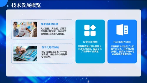 蓝色科技风智能升级数字转型202X年度技术发展年终总结PPT模板