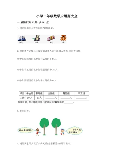 小学二年级数学应用题大全附答案（综合卷）.docx