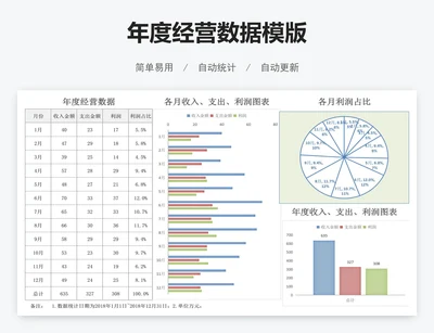 年度经营数据模版