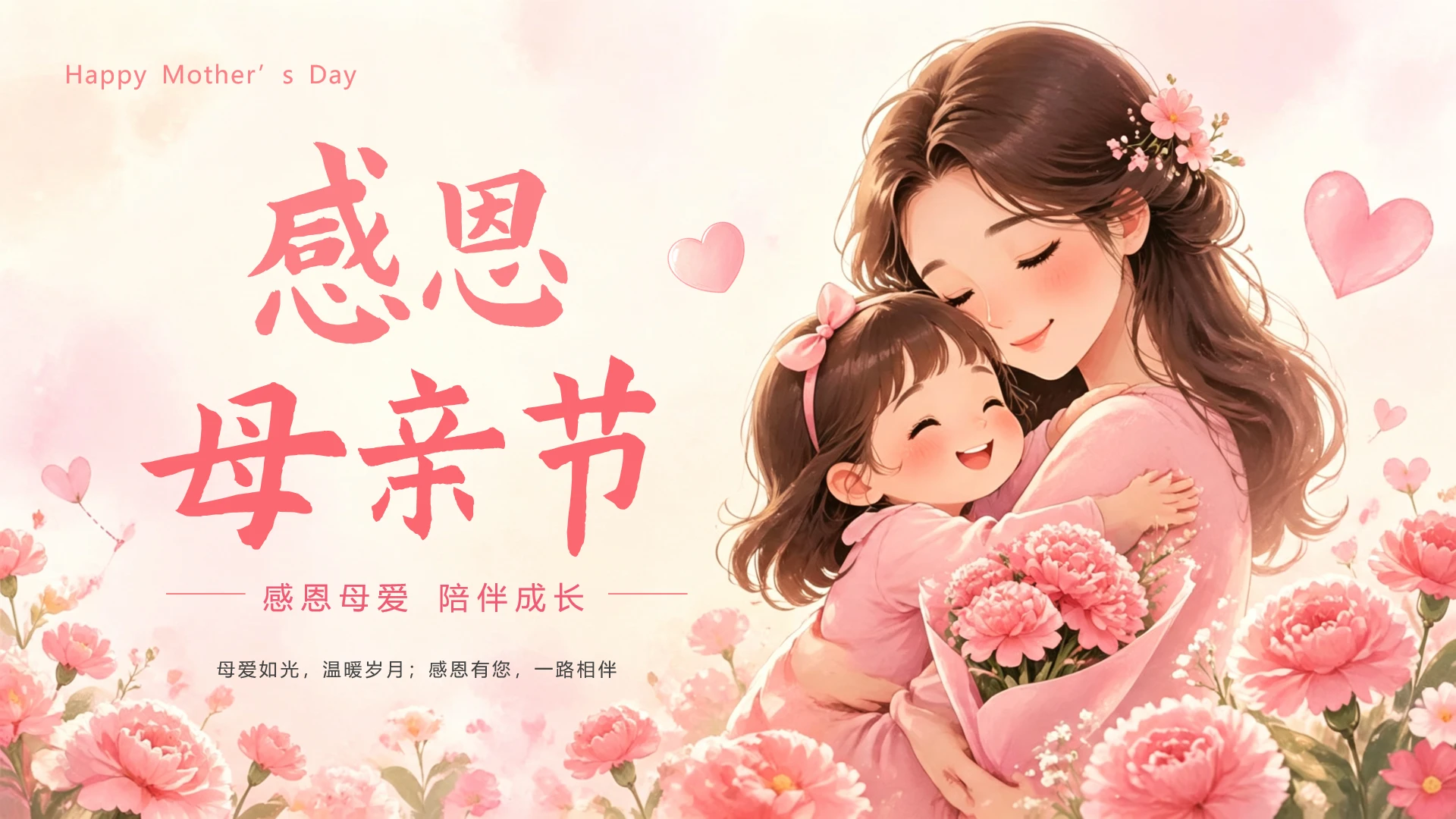 粉色小清新母亲节活动策划封面页