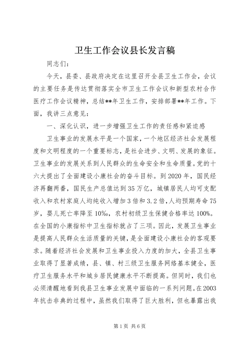 卫生工作会议县长发言稿.docx