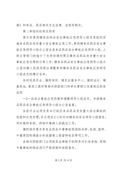 鲤鱼江镇食品药品安全突发事故应急预案 (4).docx