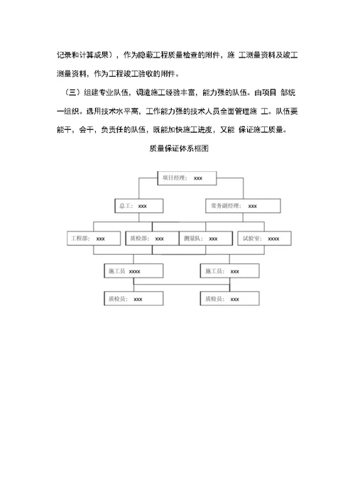 立柱质量保证措施